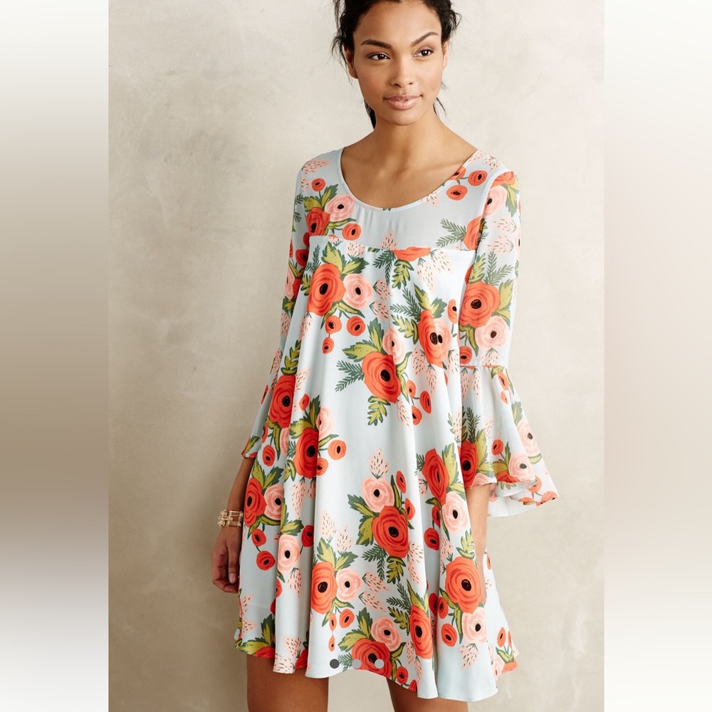 Paper Crown + Rifle Paper Co. Fluttered Blooms Swing Dress from Anthropologie